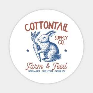 Cottontail Supply Co. Farm & Feed. Fresh Carrots, Crisp Lettuce, Premium Hay Magnet